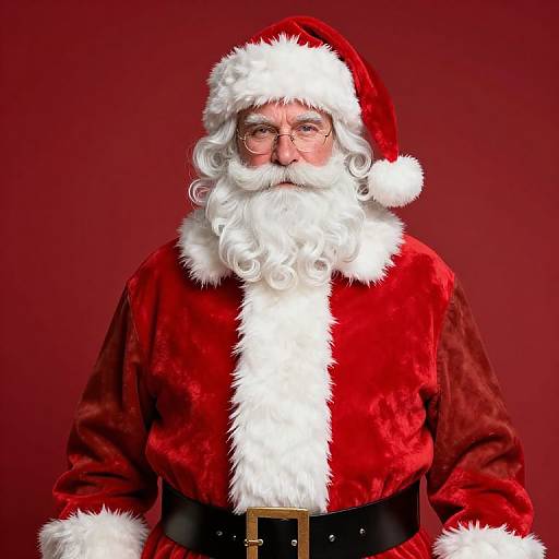 Male Santa Claus Red Brown Jacket