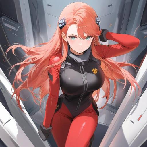 Illustration of Aida rayhunton, gundam in the style of Lillly