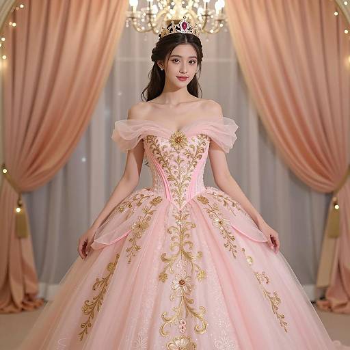 Elegant Princess Birthday Dress Portrait