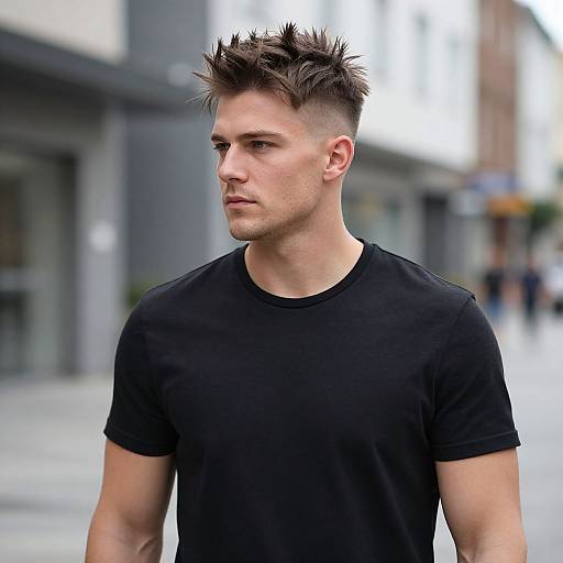 Spiky Hair Fade on Fit European Man