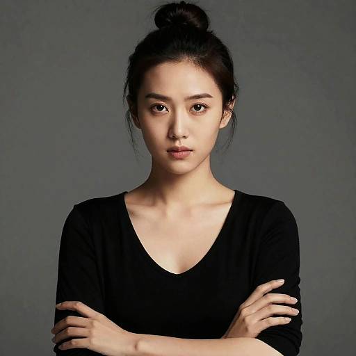 Intense Portrait of a Bun-Haired Woman