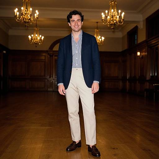 Stylish Man in Historic Ballroom