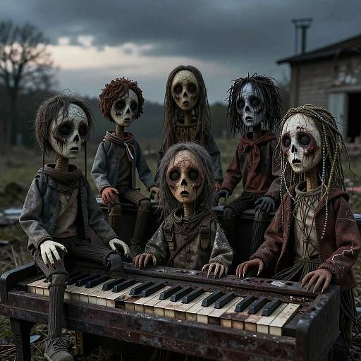 Scary Abandoned Marionettes by Piano