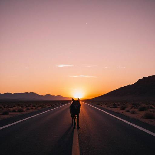 Spaceship Silhouette at Dawn with Wolf Spaceship Silhouette at Dawn with Wolf