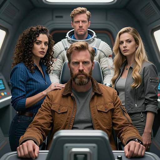 Sci-Fi Spaceship Cockpit Crew Portrait