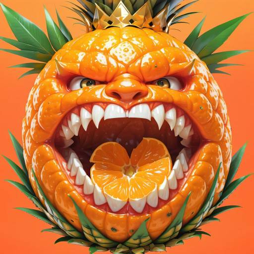 Grumpy Pineapple with Crown and Teeth Grumpy Pineapple with Crown and Teeth