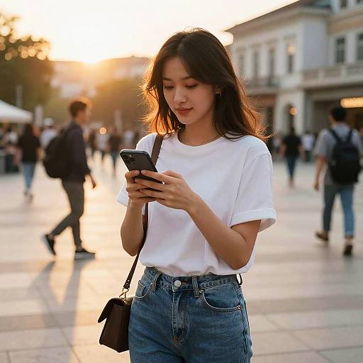 Young Woman Using Smartphone Outdoors