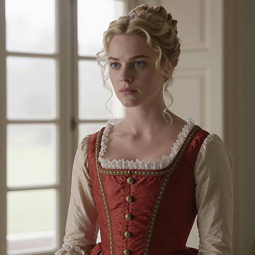 Elegant Portrait of Miss Scarlet in 19th Century