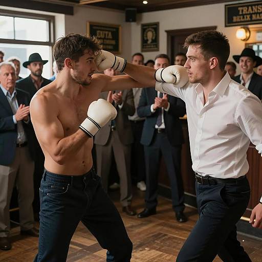 Bar Brawl: Muscular Fighter Showdown