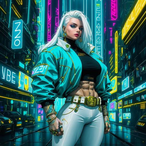 Futuristic Cyberpunk Street Scene