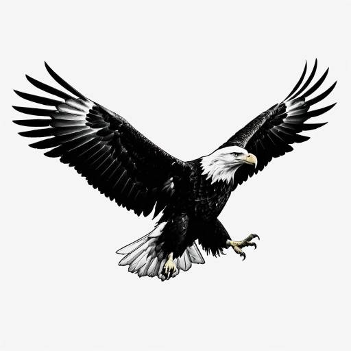 Majestic Bald Eagle with Outstretched Wings Logo