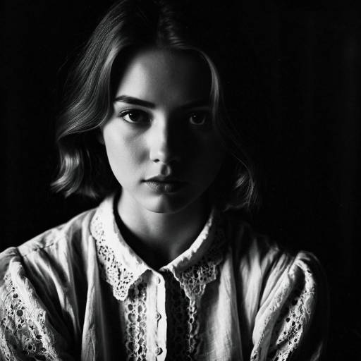 Moody Vintage Portrait of Young Woman