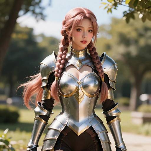 Fantasy Warrior Woman in Park