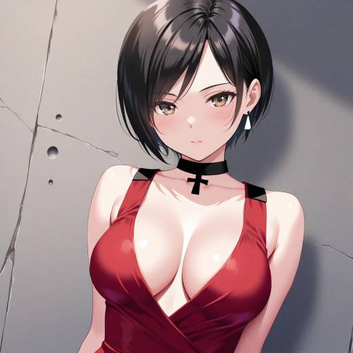 Illustration of Ada wong, resident evil in the style of Chitosezaka suzu