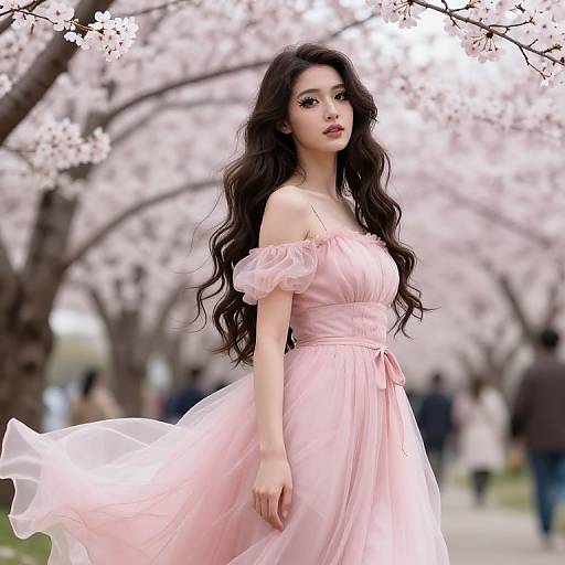 Steampunk Girl at Cherry Blossom Festival