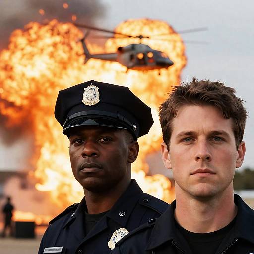 Dramatic Portrait of Two Serious Men