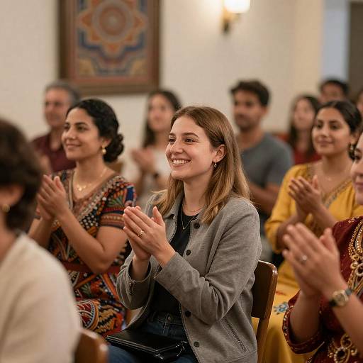 Diverse Gathering in Warmly Lit Room