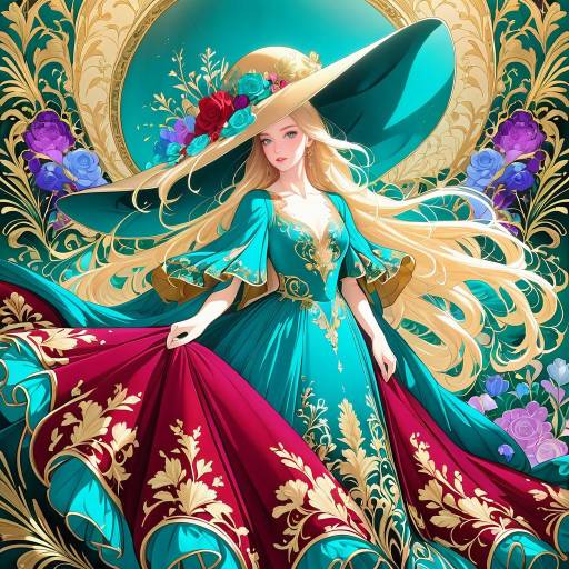 Elegant Young Woman in Fantasy Portrait