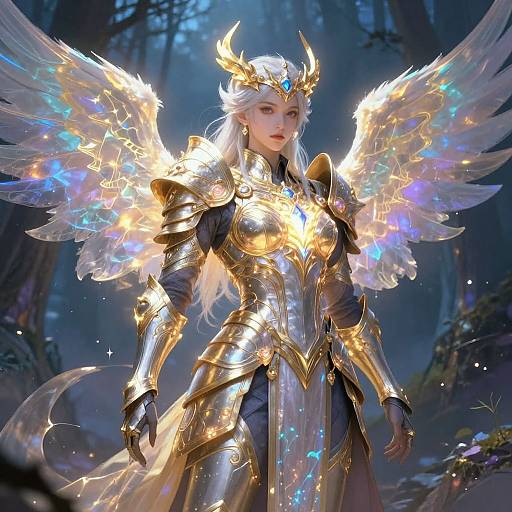 Mystical Warrior with Glowing Armor