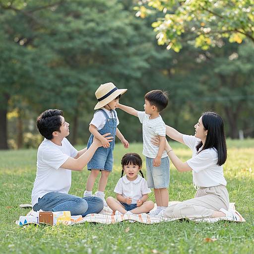 Joyful Family Picnic in Park
