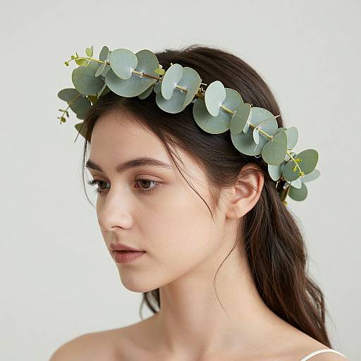 Elegant Woman with Eucalyptus Crown