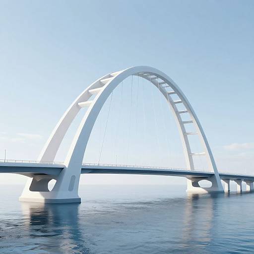 Futuristic 3D Arch Bridge Render