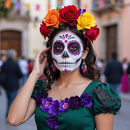 Vibrant Catrina with Floral Crown