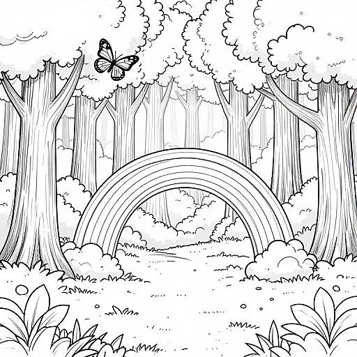 Serene Forest Coloring Page