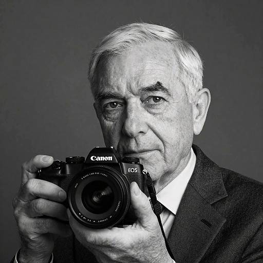 Elegant Monochrome Portrait of Elderly Man