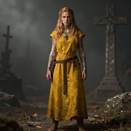 Medieval Barbarian Girl Hyperrealistic Portrait