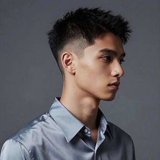 Pompadour Fade Hairstyle on Male Model