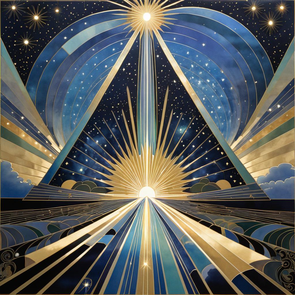 Art Deco Celestial Harbinger Painting