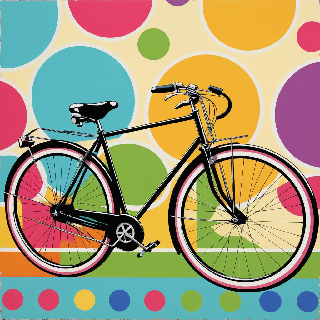 Retro Bicycle in Warhol Style Art