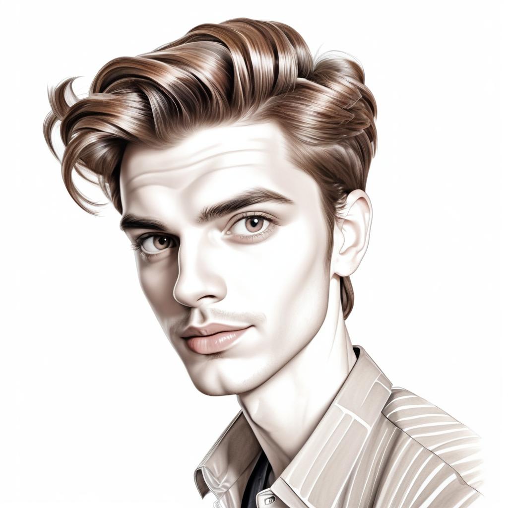 Hilarious Stylish Young Man Caricature