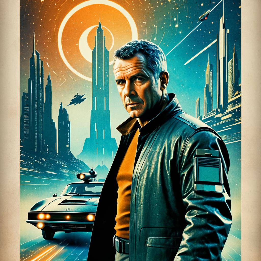 Retrofuturistic Movie Poster Featuring Deckard