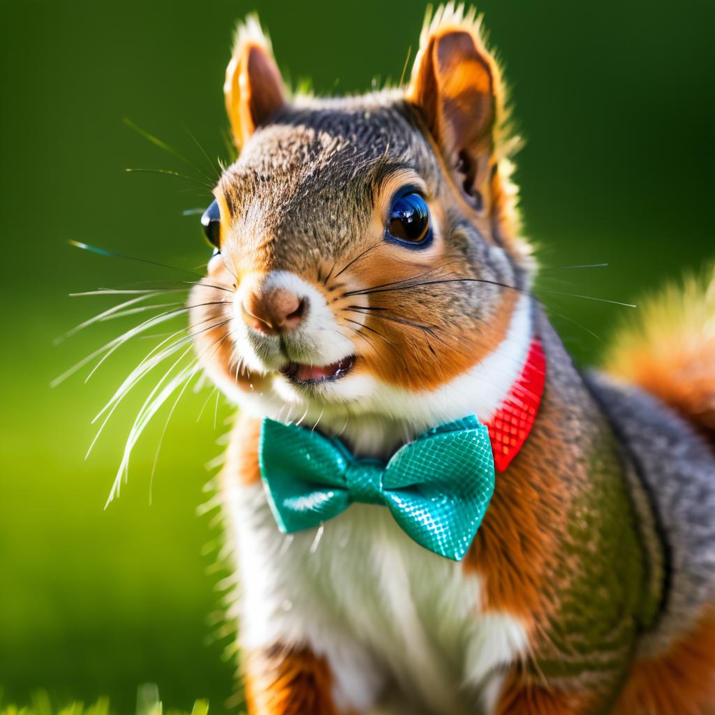 Charming Squirrel in Bowtie Portrait