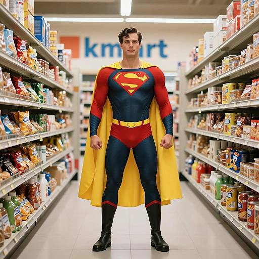 Superman in Supermarket Aisle