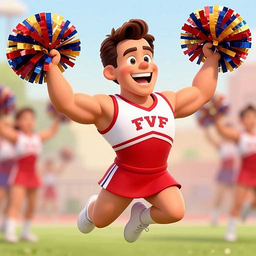 Jim Carrey Cheerleader Cartoon