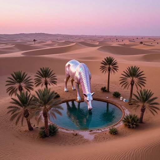 Tranquil Desert Oasis at Twilight