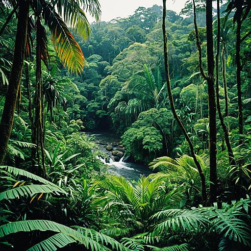 Lush Tropical Rainforest with River