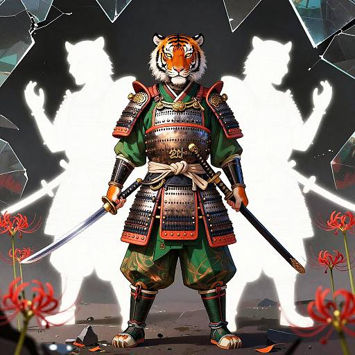 Shogun Tiger Demon-Slayer in Obsidian
