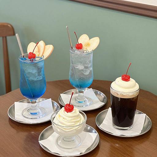 Delicious Desserts Displayed on Rustic Table