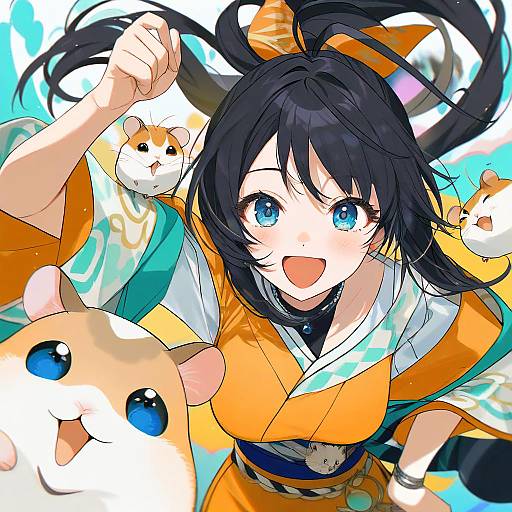 Illustration of Hamuzou, idolmaster in the style of Gotou (nekocat)