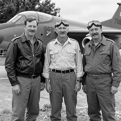 Historical Portrait of Three Airmen