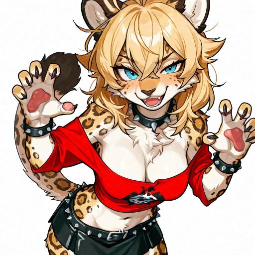 Punk Leopard-Girl Portrait in Fisheye
