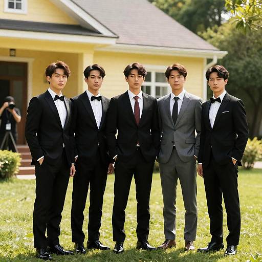 Formal Group Portrait by Yellow House