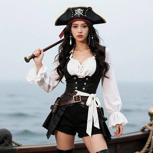 Shipwrecked Pirate Woman in Costume