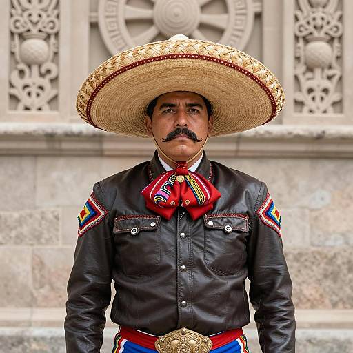 Vibrant Traditional Mexican Sombrero Portrait