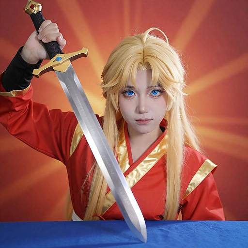Cosplay Warrior with Sword