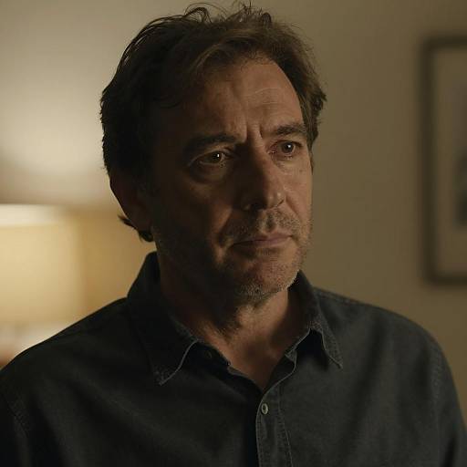 Serious Middle-Aged Man in Dim Lighting